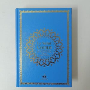 Le Saint Coran Bilingue Grande Ecriture Format A4 (20X28) Bleu Ciel